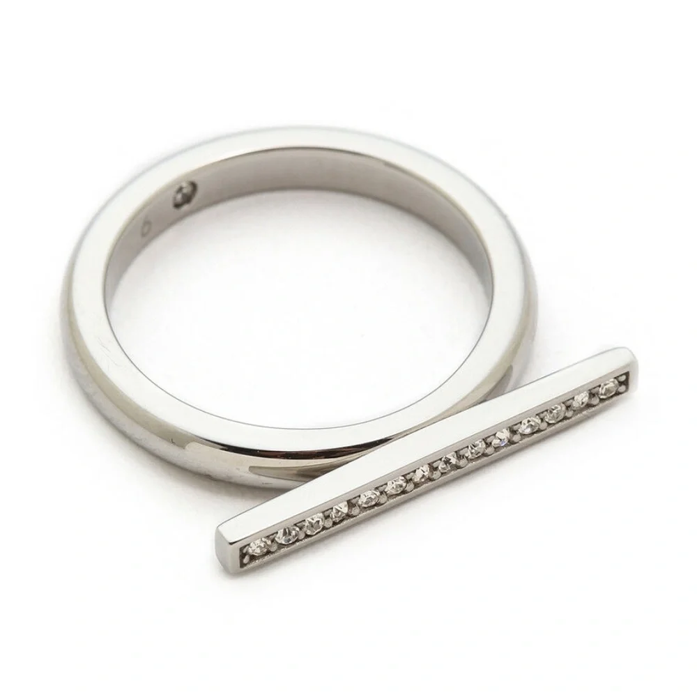 COPY - Michael Kors Gold Tone Size 8 Ring Pave Bar NWT - Picture 4 of 4